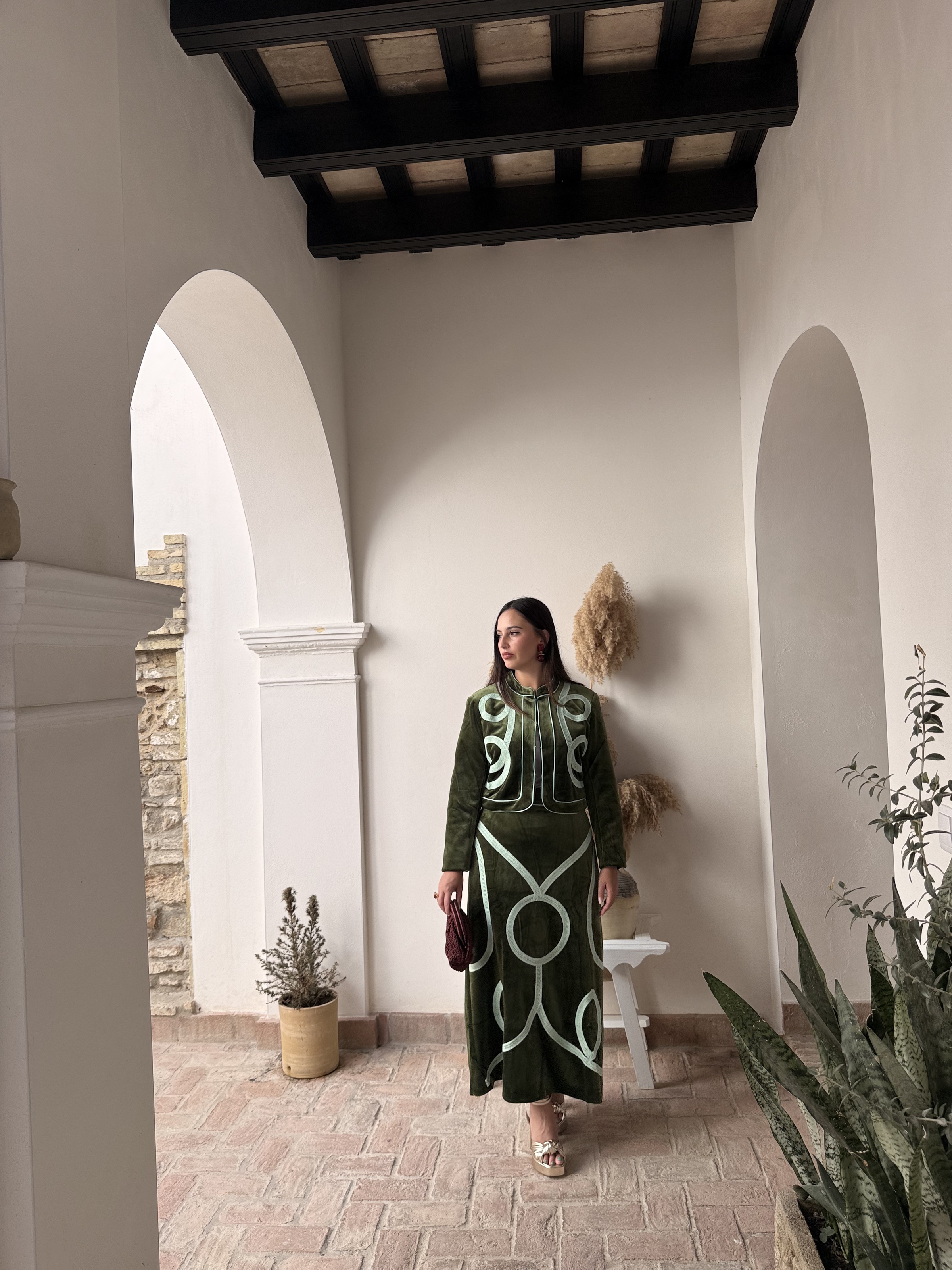 Conjunto terciopelo verde