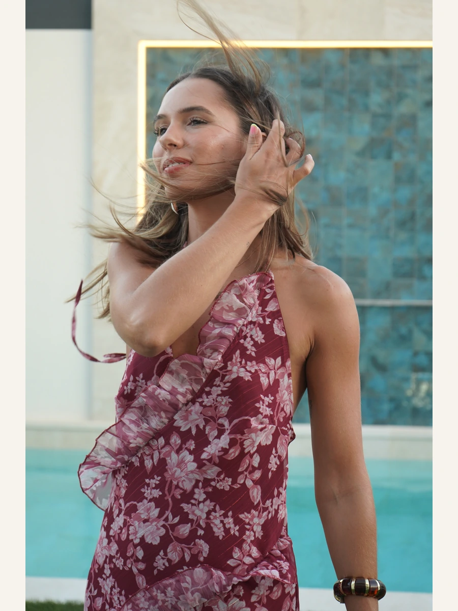 Vestido flores rosas · fotografía del catálogo