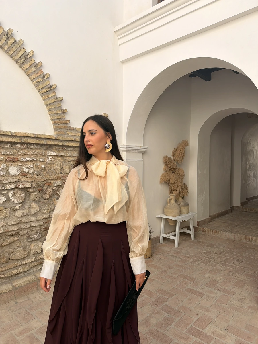 Camisa lazo · Marfil