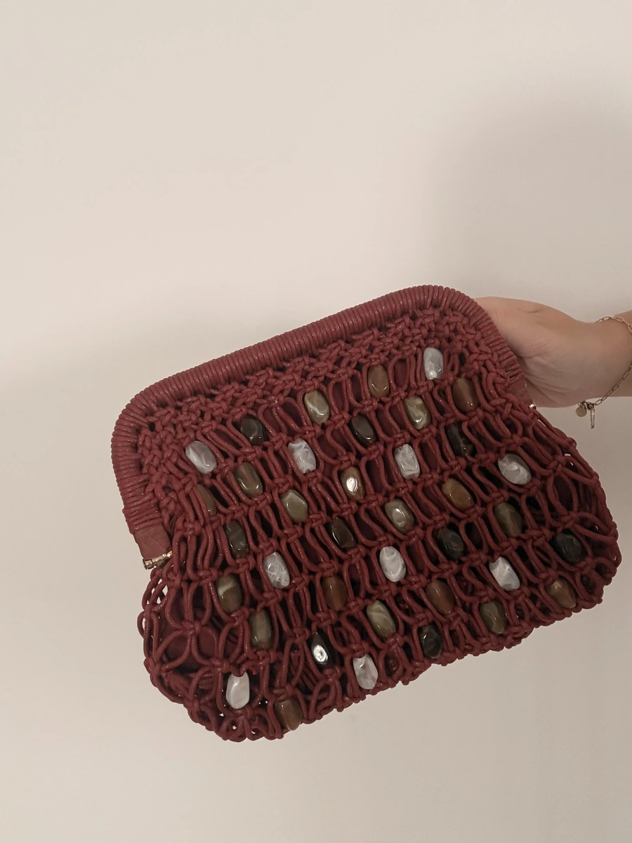 Bolso perlas · Burdeos